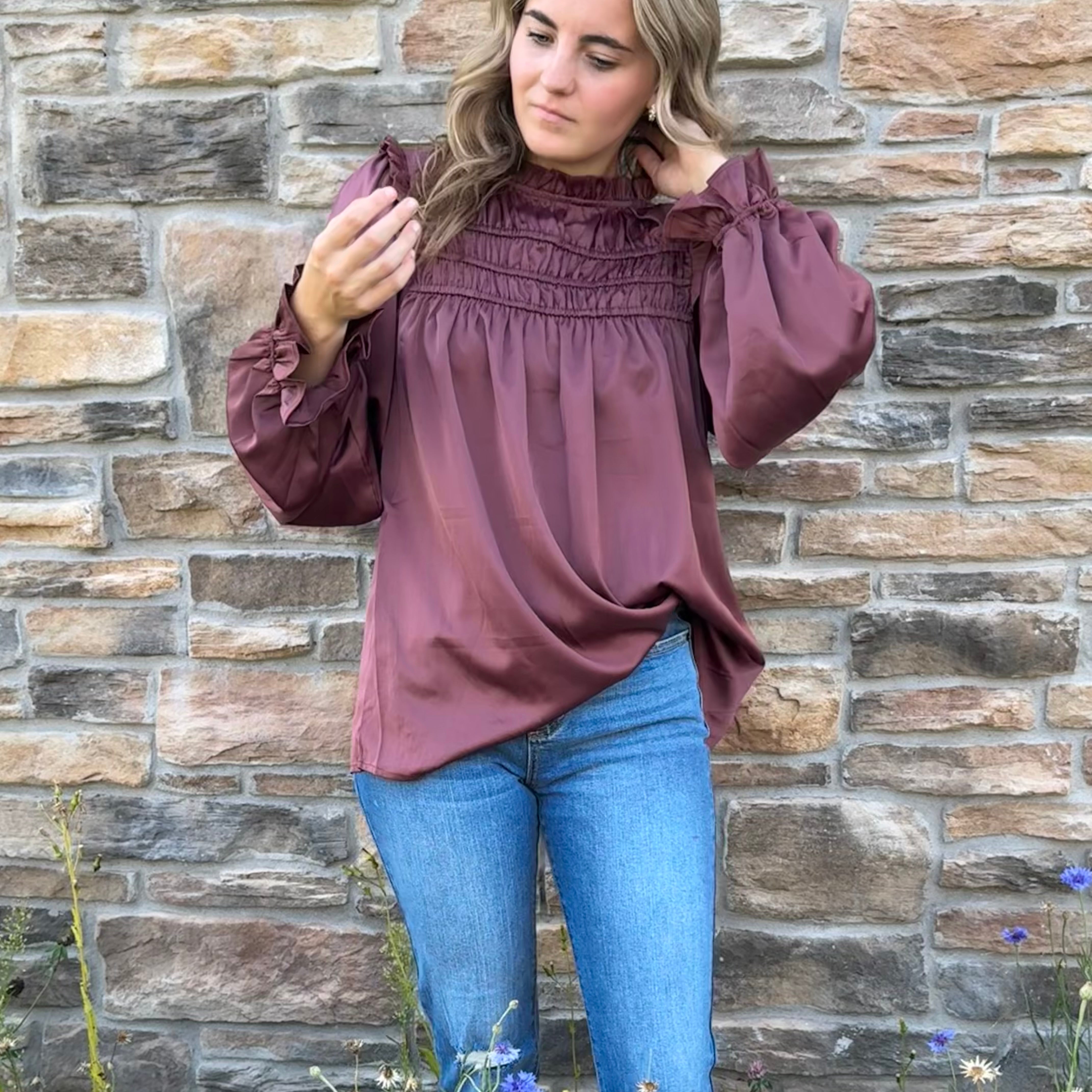 Lynley Satin Formal Blouse