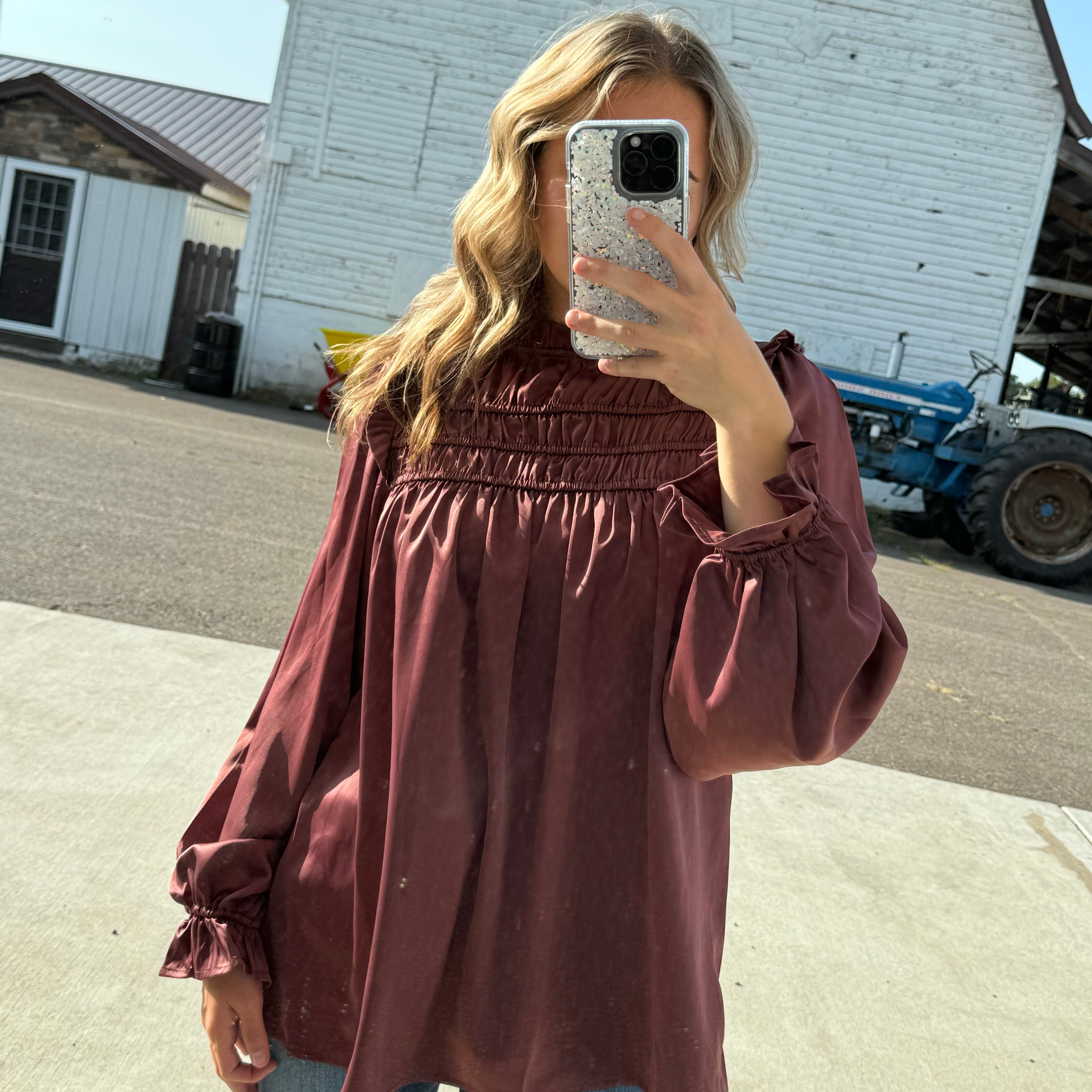Lynley Satin Formal Blouse