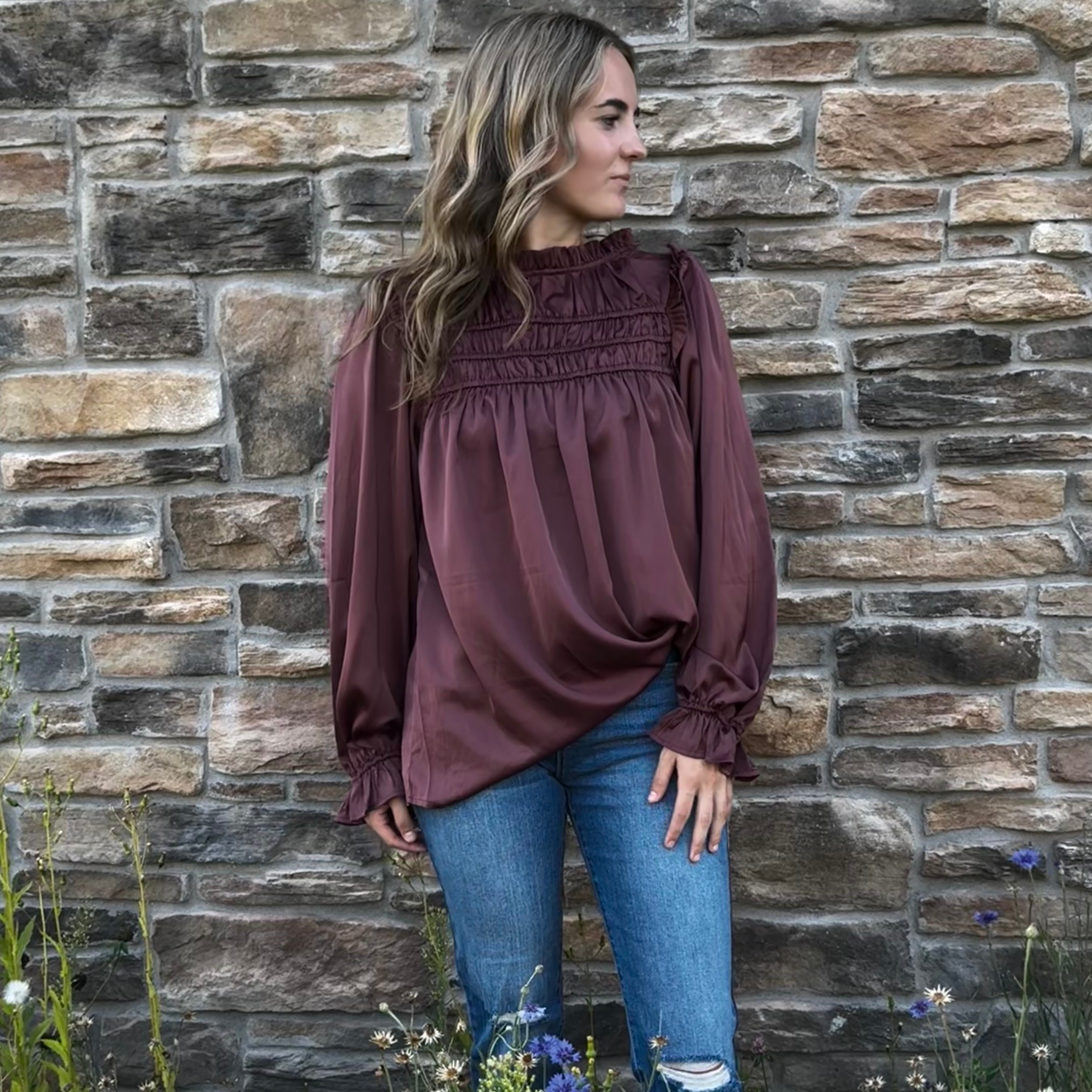 Lynley Satin Formal Blouse